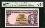 NEW ZEALAND. Reserve Bank of New Zealand. 1 Pound, ND (1960-67). P-159d. PMG Gem Uncirculated 65 EPQ