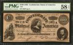 T-65. Confederate Currency. 1864 $100. PMG Choice About Uncirculated 58 EPQ.