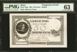 SPAIN. Banco de Espana. 50 Pesetas, 1902. P-52pp. Progressive Proof. PMG Choice Uncirculated 63.