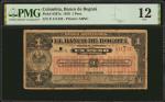COLOMBIA. El Banco de Bogota. 1 Peso, 1919. P-S297a. PMG Fine 12.
