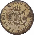 1740-X Half Sou Marque. Amiens Mint. Vlack-318. Rarity-7. EF-40 (PCGS).
