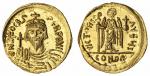 Byzantine Empire, Focas (602-610), AV Solidus, AD 607-610, Constantinopolis, crowned bust facing, ho