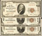 Lot of (3) Hagerstown, Maryland. 1929 Ty. 1 National Bank Notes. Extremely Fine & About Uncirculated