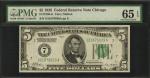 Fr. 1950-G. 1928 $5 Federal Reserve Note. Chicago. PMG Gem Uncirculated 65 EPQ.