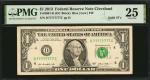 Fr. 3001-D. 2013 $1 Federal Reserve Note. Cleveland. PMG Very Fine 25. Solid Serial Number.