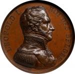 BELGIUM. Brussels to Mechelen Railroad Bronze Medal, 1835. Brussels Mint. Leopold I. NGC MS-65 Brown
