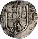 SPAIN. 4 Reales, 1595-SB. Seville Mint. Philip II. PCGS VF-30 Gold Shield.