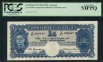 Commonwealth of Australia, 5 Pounds, ND (1952), serial number S/37 339087, blue, King George VI at l