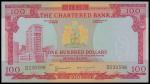 The Chartered Bank, $100, no date (1970-75), serial number D230398, green and multicoloured, coat of