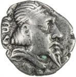 BUKHARA: "Hyrkod", ca. 1st century BC to 2nd century AD, AR unit (0.85g), cf. Zeno-30362, bust right