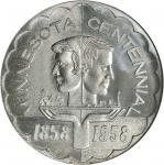 1958 Minnesota Statehood Centennial. Alexandria, Douglas County Dollar. Silver. 33 mm. HK-519. Rarit