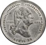 1889 Inaugural Centennial Medal. April 30 - Federal Hall. White Metal. 32 mm. Musante GW-1099, Dougl