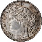FRANCE. 5 Francs, 1870-A. Paris Mint. NGC MS-63.
