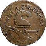 1787 New Jersey Copper. Maris 56-n, W-5310. Rarity-1. Camel Head—Overstruck on a 1785 Connecticut Co