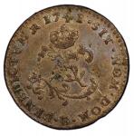 1741/0-B Sou Marque. Rouen Mint. Vlack-53. Rarity-8. MS-61 (PCGS).