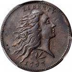1793 Flowing Hair Cent. Wreath Reverse. S-11C. Rarity-3-. Lettered Edge. EF-40 (PCGS).