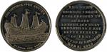 1848年中国式帆船“耆英”号远航英国镀银小型纪念章一枚