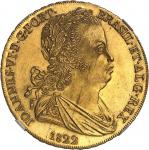 PORTUGALJean VI (1799-1826). Peça de 6400 réis (4 escudos) 1822, Lisbonne. NGC MS 64 (2125785-028).A