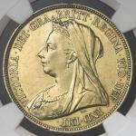 GREAT BRITAIN Victoria ヴィクトリア(1837~1901) 5Pounds1893 NGC-AU55 EF
