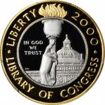 2000-W Library of Congress Bicentennial Bimetallic $10. Proof-70 Deep Cameo (PCGS).