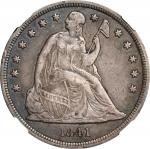 1841 Liberty Seated Silver Dollar. OC-3. Rarity-2. EF-45 (NGC).