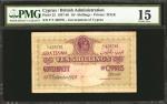 CYPRUS. British Administration. 10 Shillings, 1948. P-23. PMG Choice Fine 15.