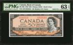 1954年加拿大银行50元。全2序列号。CANADA. Bank of Canada. 50 Dollars, 1954. BC-34b. Solid Serial Number. PMG Choic
