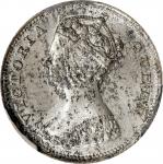 1901年香港一毫银币。伦敦造币厂。HONG KONG. 10 Cents, 1901. London Mint. Victoria. PCGS MS-64.