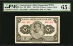 LUXEMBOURG. Allied Occupation WWII. 5 Francs, ND (1944). P-43b. PMG Gem Uncirculated 65 EPQ.
