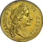 Charles II (1660-85), Two-Guineas, 1681, second laureate head right, with rounded truncation, rev. c