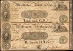 Lot of (2) Hackensack, New Jersey. Washington Banking Company. 1833. $3. Very Good & Fine.