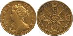 GREAT BRITAIN, British Coins, England, Anne: Gold Guinea, 1703, VIGO., Obv provenance mark below dra