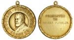 Crane Company 25 Year Service Medal. Gold (14K). 25mm, 24.21 gms. By Tiffany & Co., NY. Bust of foun