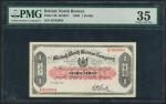x British North Borneo Company, 1 dollar, 1 July 1940, serial number K703964, black pink underprint,