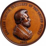 1862 Abraham Lincoln Indian Peace Medal. First Size. Second Reverse. Julian IP-38, Prucha-51, Cunnin