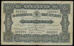 Straits Settlements, 5 dollars, 1901, serial number B/10 09205, black, arms at top centre,reverse da