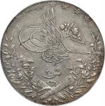 EGYPT. Ottoman Empire. 20 Qirsh, AH 1327 Year 6 (1912)-H. Birmingham (Heaton) Mint. Mehmed V. NGC AU