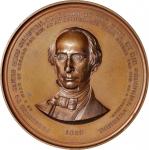 1859 Mint Director James Ross Snowden Medal. Bronze. 81 mm. Julian MT-3. About Uncirculated.