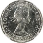 AUSTRALIA: Elizabeth II, 1952-, AR florin, 1957, KM-60, blast white, fully lustrous, mintage of only