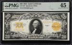 Fr. 1187. 1922 $20 Gold Certificate. PMG Choice Extremely Fine 45.