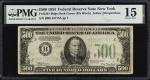 Fr. 2201-Bdgs. 1934 $500 Federal Reserve Note. New York. PMG Choice Fine 15.