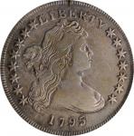 1795 Draped Bust Silver Dollar. BB-51, B-14. Rarity-2. Off-Center Bust. VF Details--Damage (PCGS).