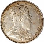 1903-B年海峡殖民地一圆银币。孟买铸币厂。STRAITS SETTLEMENTS. Dollar, 1903-B. Bombay Mint. Edward VII. PCGS AU-55.