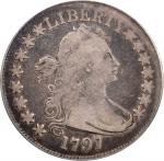 1797 Draped Bust Half Dollar. Small Eagle. O-102, T-2. Rarity-5+. 15 Stars. Fine-12 (PCGS).