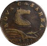 1786 New Jersey Copper. Maris 21-N, W-4910. Rarity-3. Curved Plow Beam, Mane Punch Before Ears, Wide