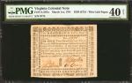 VA-207a. Virginia. March 1, 1781. $250. PMG Extremely Fine 40 Net. Repaired.