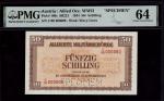 Austria, Allied Occupation, WWII, specimen 50 schilling, 1944, serial number C00 000000, (Pick 109s,