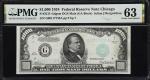 Fr. 2211-Gdgsm. 1934 $1000 Federal Reserve Note. Chicago. PMG Choice Uncirculated 63.