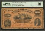 COLOMBIA. El Banco Nacional de los Estados Unidos de Colombia. 100 Pesos, 1881. P-146. PMG Very Good