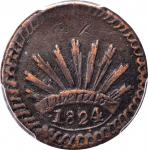 MEXICO. 1/8 Real, 1824-D. Durango Mint. PCGS EF-40 Gold Shield.